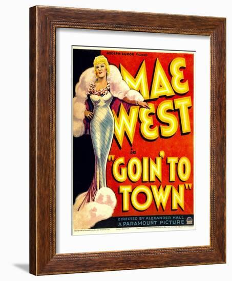 Goin' to Town, Mae West on Window Card, 1935-null-Framed Art Print