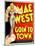 Goin' to Town, Mae West on Window Card, 1935-null-Mounted Art Print