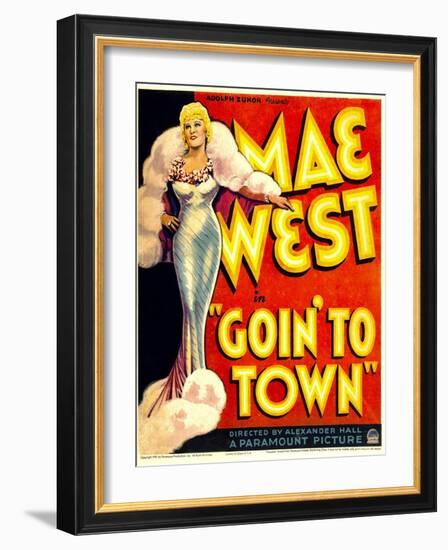 Goin' to Town, Mae West on Window Card, 1935-null-Framed Art Print