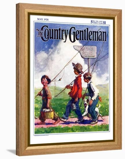 "Going Fishing," Country Gentleman Cover, May 1, 1926-William Meade Prince-Framed Premier Image Canvas