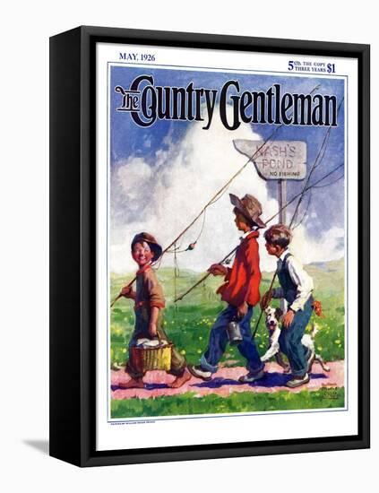 "Going Fishing," Country Gentleman Cover, May 1, 1926-William Meade Prince-Framed Premier Image Canvas