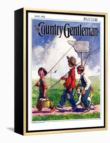 "Going Fishing," Country Gentleman Cover, May 1, 1926-William Meade Prince-Framed Premier Image Canvas