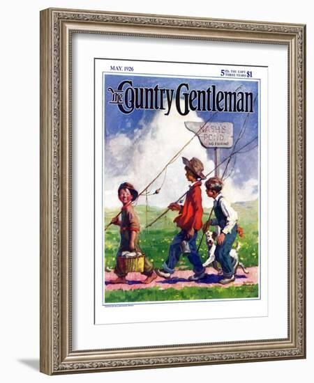 "Going Fishing," Country Gentleman Cover, May 1, 1926-William Meade Prince-Framed Giclee Print