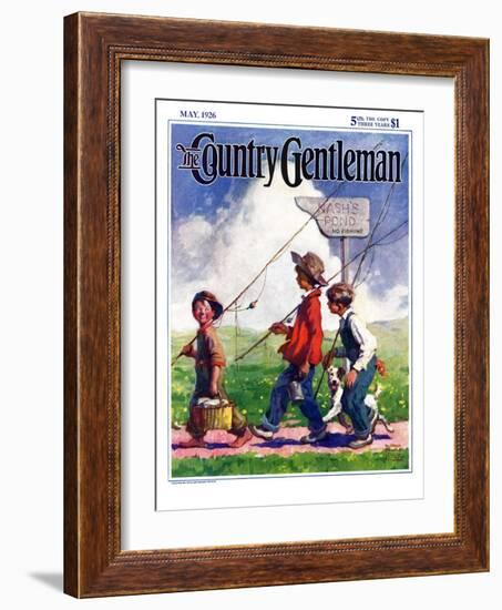 "Going Fishing," Country Gentleman Cover, May 1, 1926-William Meade Prince-Framed Giclee Print