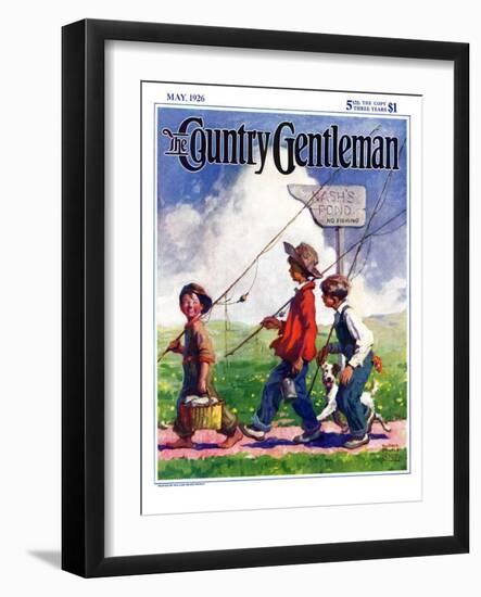 "Going Fishing," Country Gentleman Cover, May 1, 1926-William Meade Prince-Framed Giclee Print