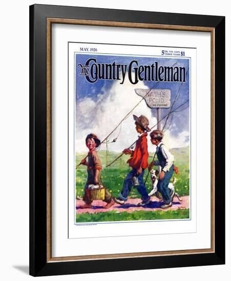 "Going Fishing," Country Gentleman Cover, May 1, 1926-William Meade Prince-Framed Giclee Print