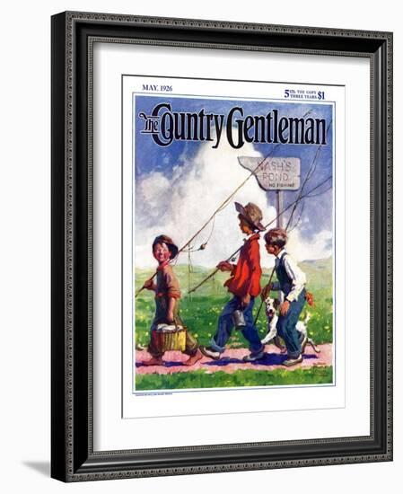 "Going Fishing," Country Gentleman Cover, May 1, 1926-William Meade Prince-Framed Giclee Print