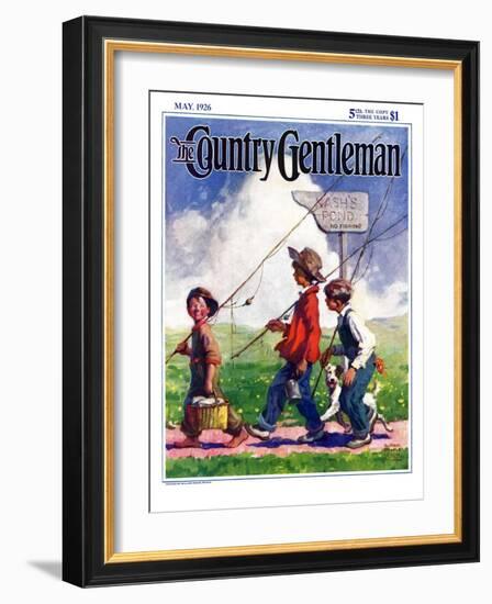 "Going Fishing," Country Gentleman Cover, May 1, 1926-William Meade Prince-Framed Giclee Print