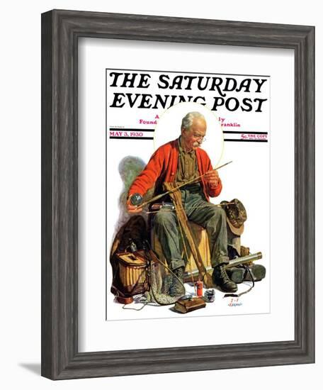 "Going Fishing," Saturday Evening Post Cover, May 3, 1930-J.F. Kernan-Framed Giclee Print