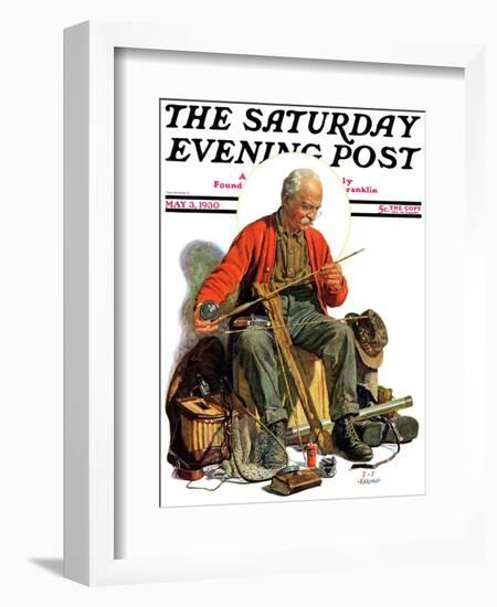 "Going Fishing," Saturday Evening Post Cover, May 3, 1930-J.F. Kernan-Framed Giclee Print