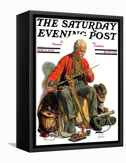 "Going Fishing," Saturday Evening Post Cover, May 3, 1930-J.F. Kernan-Framed Premier Image Canvas