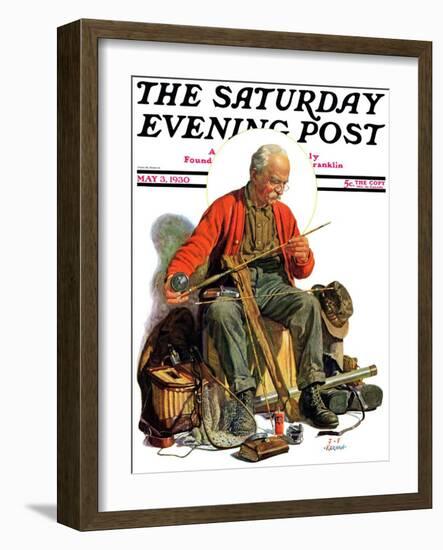 "Going Fishing," Saturday Evening Post Cover, May 3, 1930-J.F. Kernan-Framed Giclee Print