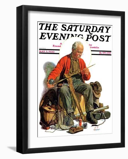 "Going Fishing," Saturday Evening Post Cover, May 3, 1930-J.F. Kernan-Framed Giclee Print