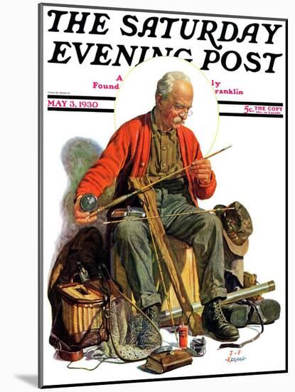 "Going Fishing," Saturday Evening Post Cover, May 3, 1930-J.F. Kernan-Mounted Giclee Print