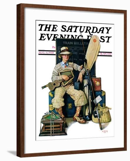 "Going Home from Camp," Saturday Evening Post Cover, August 11, 1928-Lawrence Toney-Framed Giclee Print