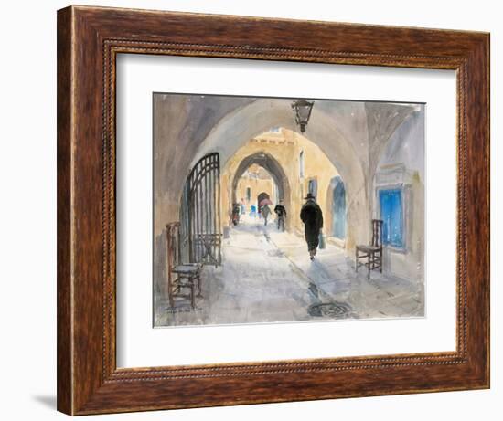 Going Home, Habad Street, Jerusalem, 2019 (W/C on Paper)-Lucy Willis-Framed Giclee Print