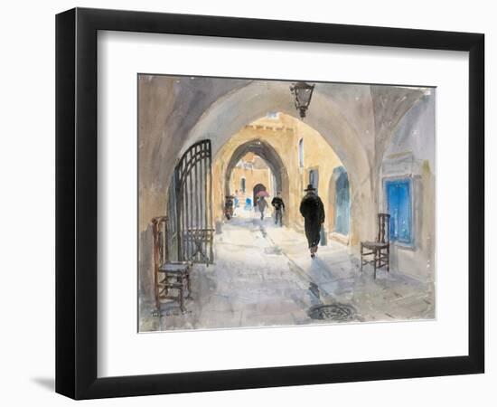 Going Home, Habad Street, Jerusalem, 2019 (W/C on Paper)-Lucy Willis-Framed Giclee Print