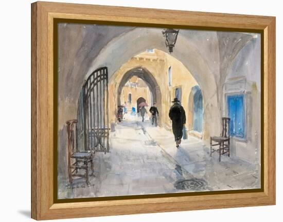 Going Home, Habad Street, Jerusalem, 2019 (W/C on Paper)-Lucy Willis-Framed Premier Image Canvas