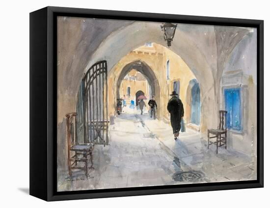 Going Home, Habad Street, Jerusalem, 2019 (W/C on Paper)-Lucy Willis-Framed Premier Image Canvas