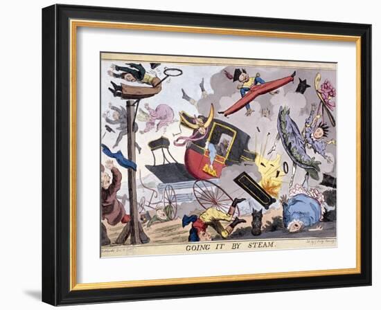 Going it by Steam, (1829)-Robert Seymour-Framed Giclee Print