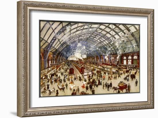 Going North for the Holidays from St. Pancras Station Midland Railway-null-Framed Art Print