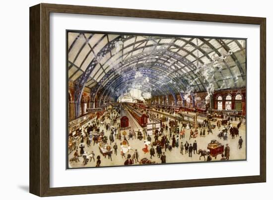 Going North for the Holidays from St. Pancras Station Midland Railway-null-Framed Art Print