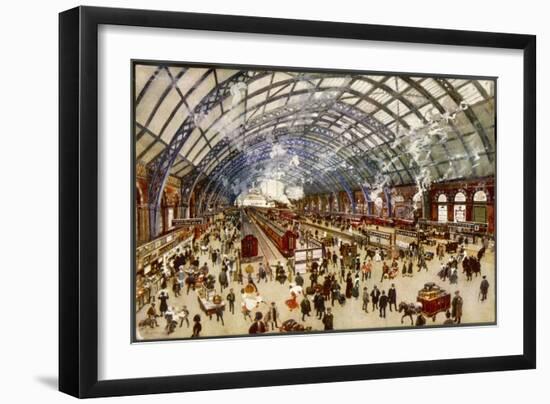 Going North for the Holidays from St. Pancras Station Midland Railway-null-Framed Art Print