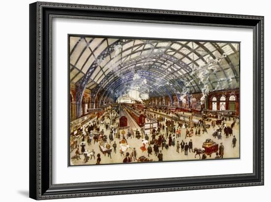 Going North for the Holidays from St. Pancras Station Midland Railway-null-Framed Art Print