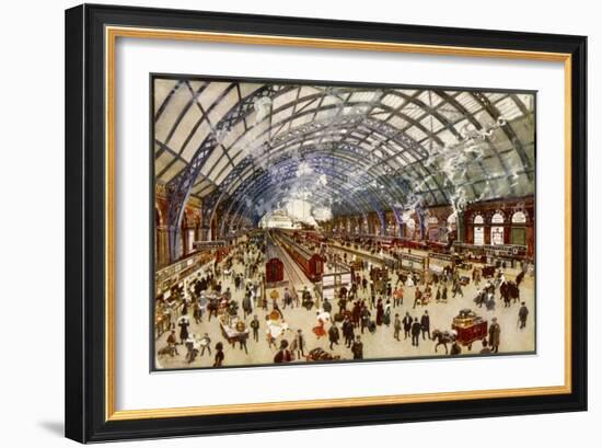 Going North for the Holidays from St. Pancras Station Midland Railway-null-Framed Art Print