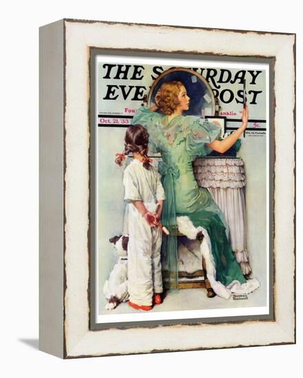 "Going Out" Saturday Evening Post Cover, October 21,1933-Norman Rockwell-Framed Premier Image Canvas