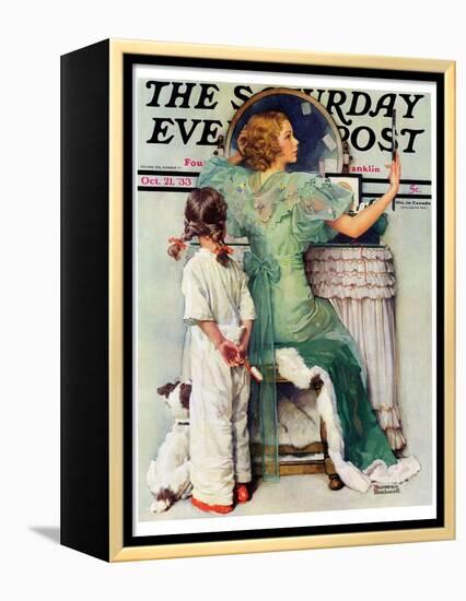 "Going Out" Saturday Evening Post Cover, October 21,1933-Norman Rockwell-Framed Premier Image Canvas