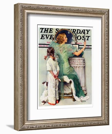 "Going Out" Saturday Evening Post Cover, October 21,1933-Norman Rockwell-Framed Giclee Print