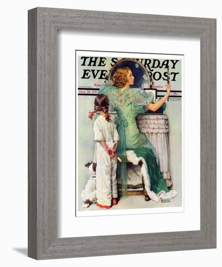 "Going Out" Saturday Evening Post Cover, October 21,1933-Norman Rockwell-Framed Giclee Print