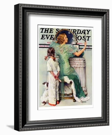 "Going Out" Saturday Evening Post Cover, October 21,1933-Norman Rockwell-Framed Giclee Print