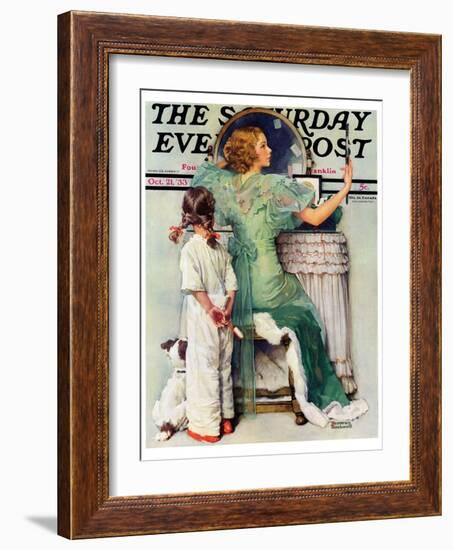 "Going Out" Saturday Evening Post Cover, October 21,1933-Norman Rockwell-Framed Giclee Print