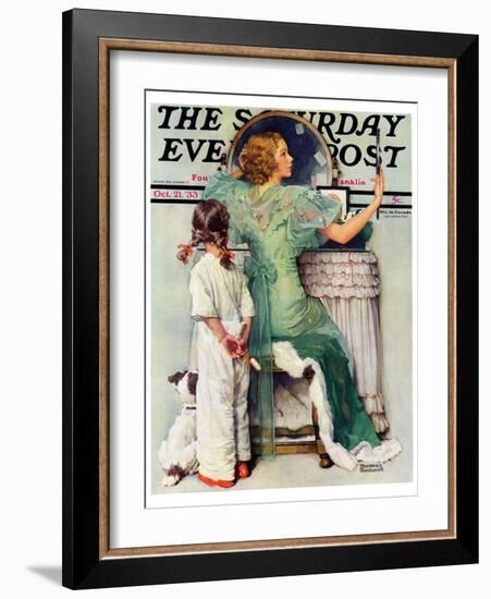 "Going Out" Saturday Evening Post Cover, October 21,1933-Norman Rockwell-Framed Giclee Print