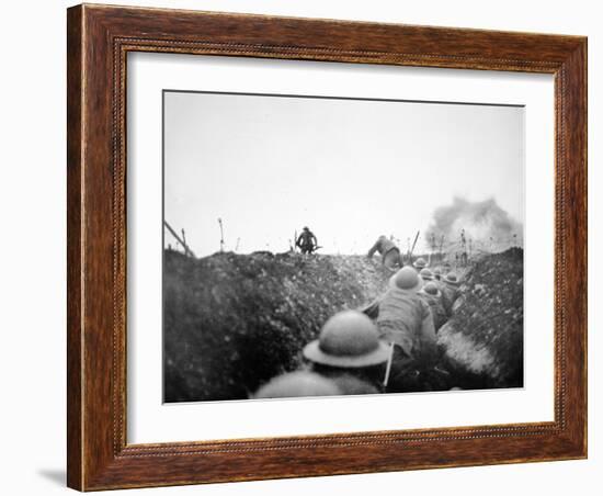 'Going over the Top', 24th March 1917-English Photographer-Framed Photographic Print