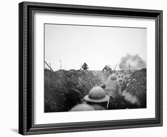 'Going over the Top', 24th March 1917-English Photographer-Framed Photographic Print