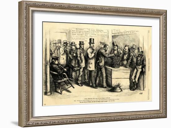 Going Through the Form of Universal Suffrage, 1871-Thomas Nast-Framed Giclee Print