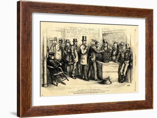 Going Through the Form of Universal Suffrage, 1871-Thomas Nast-Framed Giclee Print