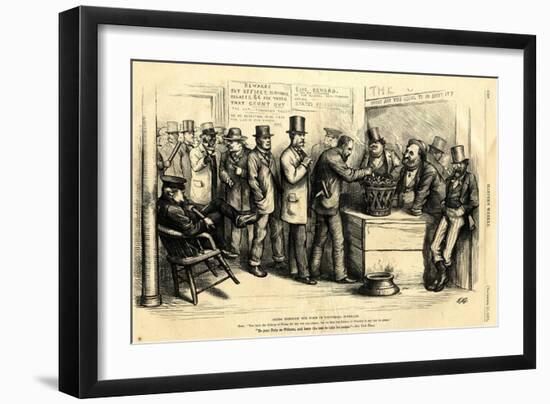 Going Through the Form of Universal Suffrage, 1871-Thomas Nast-Framed Giclee Print