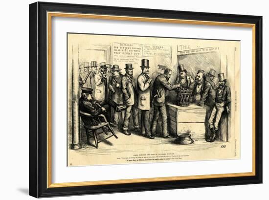 Going Through the Form of Universal Suffrage, 1871-Thomas Nast-Framed Giclee Print