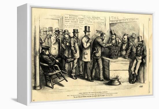 Going Through the Form of Universal Suffrage, 1871-Thomas Nast-Framed Premier Image Canvas