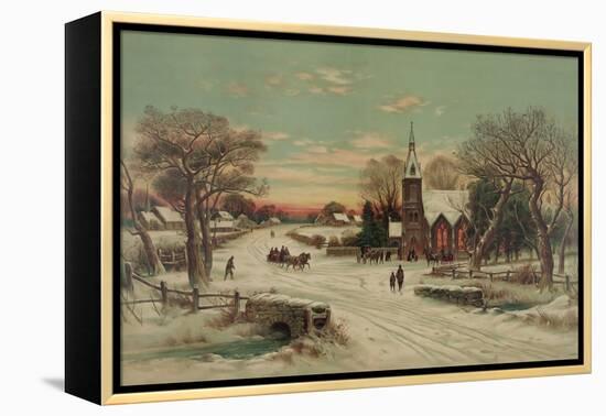 Going to Church, Christmas Eve-J. Hoover & Son-Framed Stretched Canvas