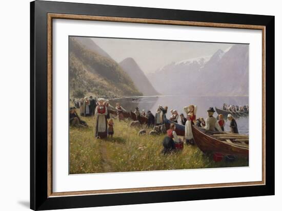 Going to Church in Hardanger-Hans Andreas Dahl-Framed Giclee Print