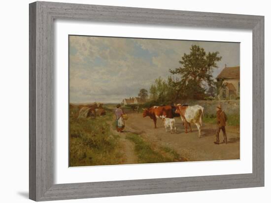 Going to Market, 1895 (Oil on Canvas)-Charles Collins-Framed Giclee Print