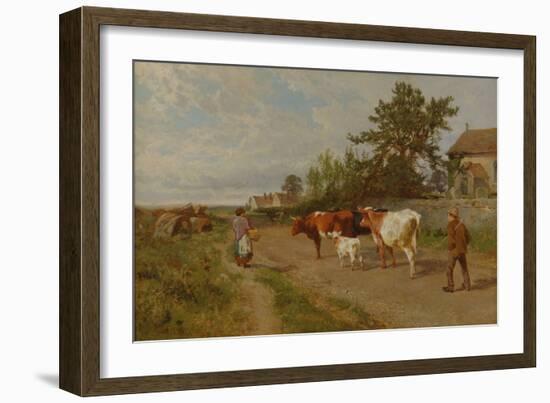 Going to Market, 1895 (Oil on Canvas)-Charles Collins-Framed Giclee Print