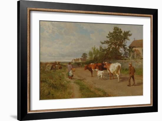 Going to Market, 1895 (Oil on Canvas)-Charles Collins-Framed Giclee Print