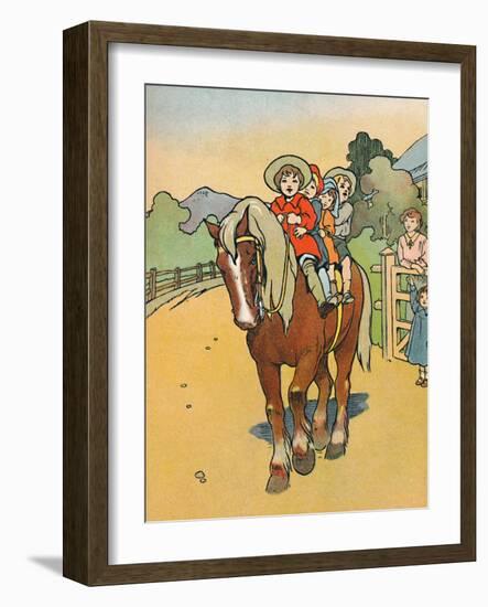 'Going to School in New Zealand', 1912-Charles Robinson-Framed Giclee Print