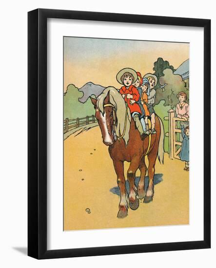 'Going to School in New Zealand', 1912-Charles Robinson-Framed Giclee Print